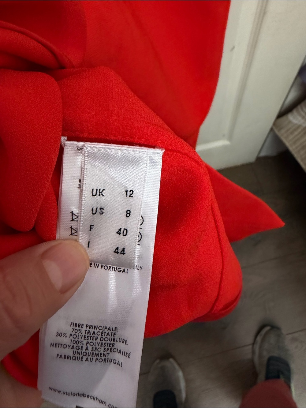Victoria Beckham Red V-Neck Sleeveless Sheath Dress size 8 - Picture 6 of 6